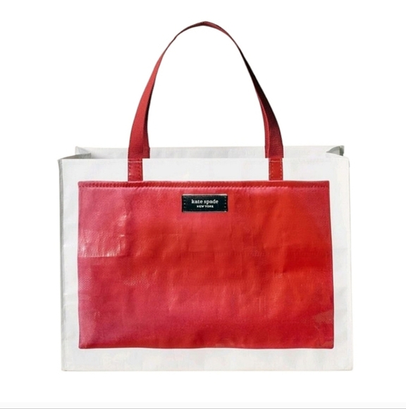 NWT Kate Spade × Target Reusable Large Tote Bag Red & White Limited Edition NEW - Picture 1 of 11